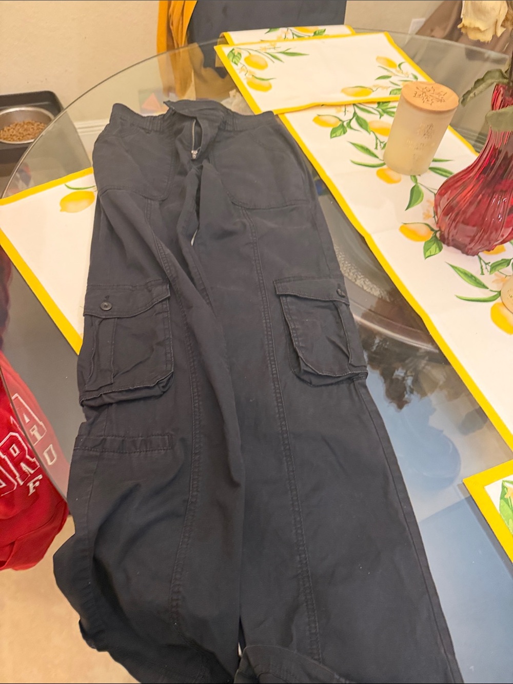 Cotton On Men's Black Cargo Trousers with Utility Pockets